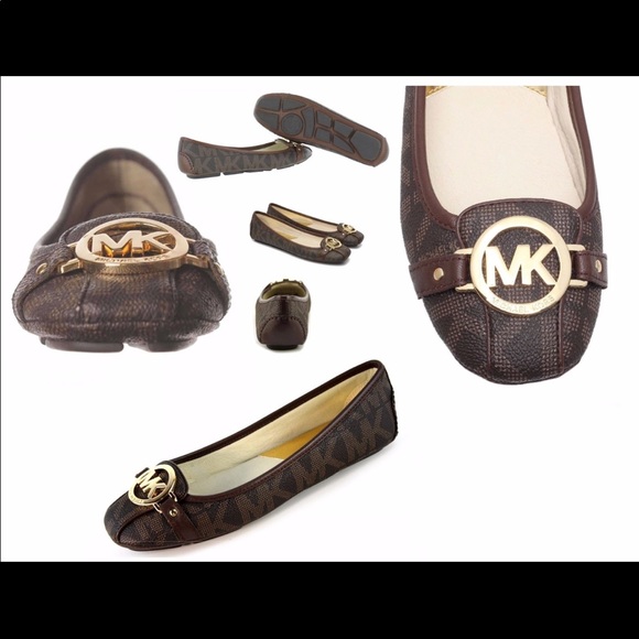 NWT Michael Kors Brown Signature Ballet Shoes - Picture 2 of 3